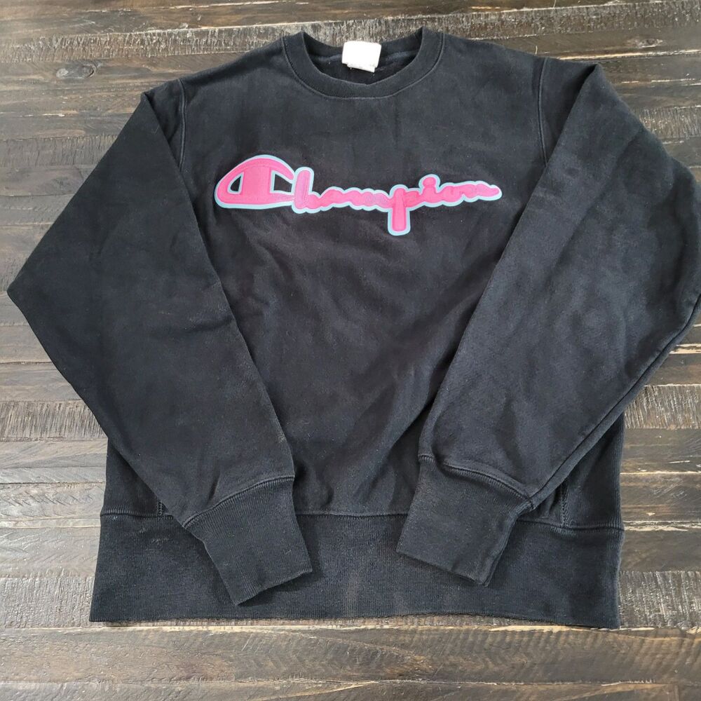 Champion Reverse Weave Script Logo Crewneck Sweatshirt Men’s Small embroidered